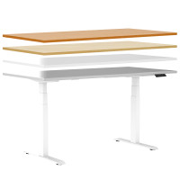Elektrisch höhenverstellbarer Schreibtisch TOPFIT Premium, Gestell Weiß 2000 / 800 / Lichtgrau