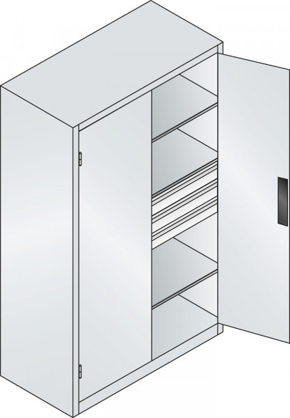 C+P Werkzeugschrank für schwere Lasten mit Schubladenblock, HxBxT 1950 x 1200 x 600 mm, Korpus Anthr