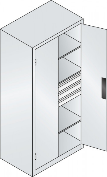 C+P Werkzeugschrank für schwere Lasten mit Schubladenblock, HxBxT 1950 x 930 x 600 mm, Korpus Anthra