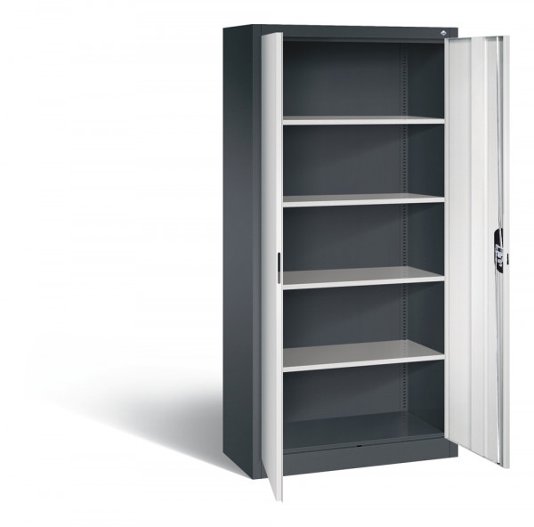 C+P Universal-Flügeltürenschrank mit 4 Fachböden, H x B x T 1950 x 930 x 400 mm